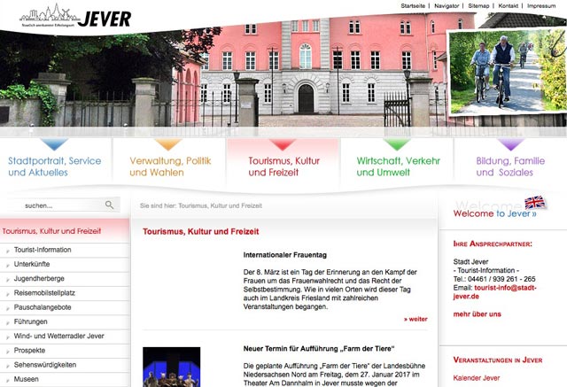 Stadt Jever, Kultur und Freizeit Stadt Jever, Kultur und Freizeit
