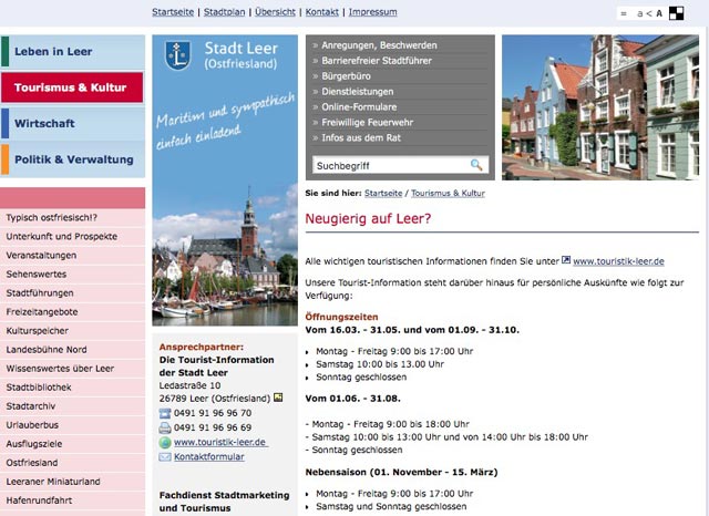 Stadt Leer, Kultur und Freizeit Stadt Leer, Kultur und Freizeit
