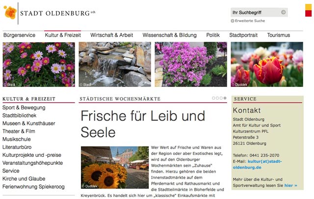 Stadt Oldenburg, Kultur und Freizeit Stadt Oldenburg, Kultur und Freizeit