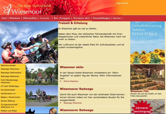 Stadt Wiesmoor, Kultur und Freizeit Stadt Wiesmoor, Kultur und Freizeit